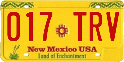 NM license plate 017TRV