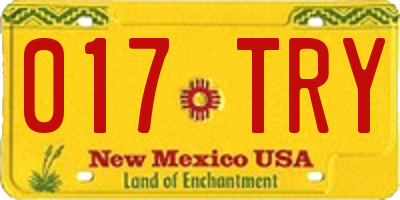NM license plate 017TRY