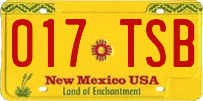 NM license plate 017TSB