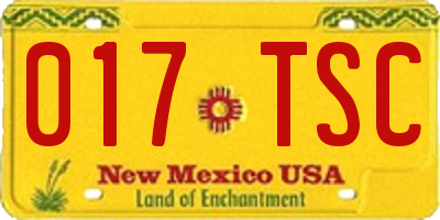 NM license plate 017TSC