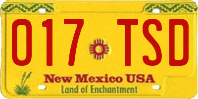 NM license plate 017TSD