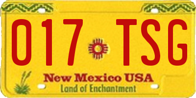 NM license plate 017TSG