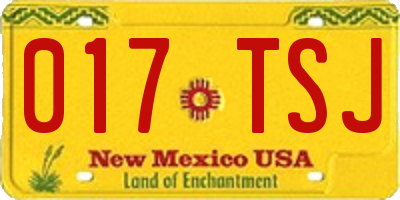 NM license plate 017TSJ
