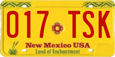 NM license plate 017TSK