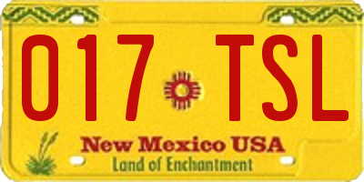 NM license plate 017TSL