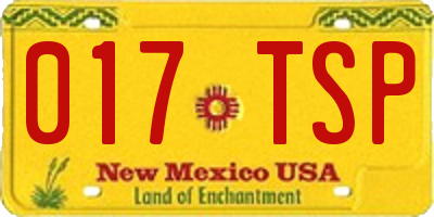NM license plate 017TSP