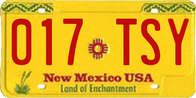 NM license plate 017TSY