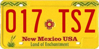 NM license plate 017TSZ