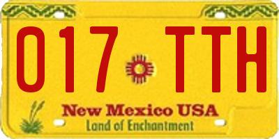 NM license plate 017TTH