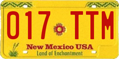 NM license plate 017TTM