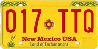 NM license plate 017TTQ