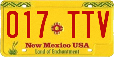 NM license plate 017TTV