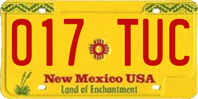 NM license plate 017TUC