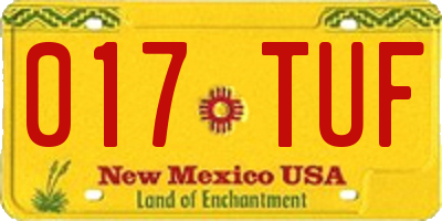 NM license plate 017TUF