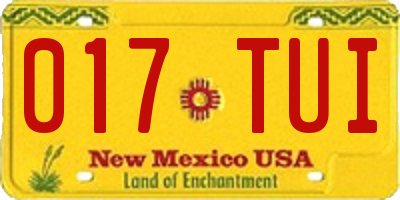 NM license plate 017TUI