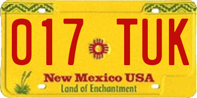 NM license plate 017TUK