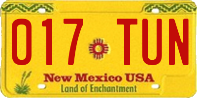 NM license plate 017TUN