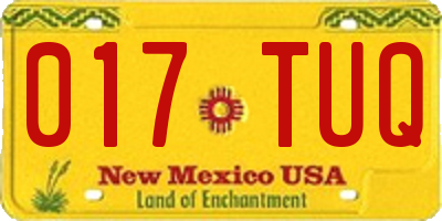 NM license plate 017TUQ