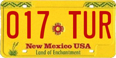 NM license plate 017TUR