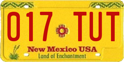 NM license plate 017TUT