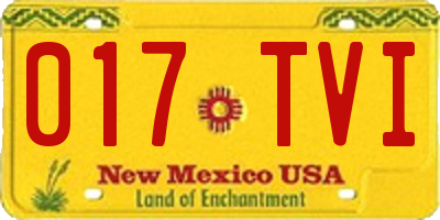 NM license plate 017TVI