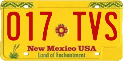 NM license plate 017TVS