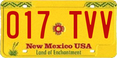 NM license plate 017TVV