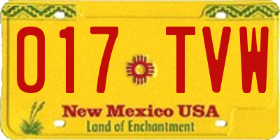 NM license plate 017TVW