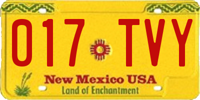 NM license plate 017TVY