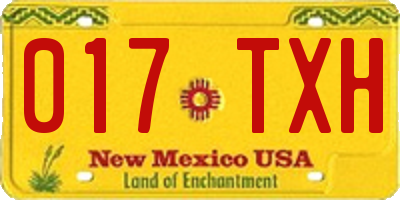 NM license plate 017TXH