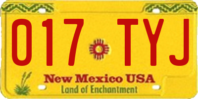 NM license plate 017TYJ