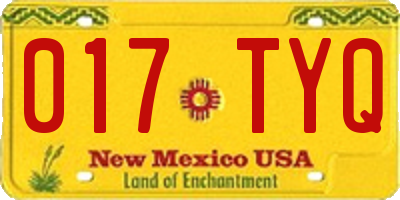 NM license plate 017TYQ