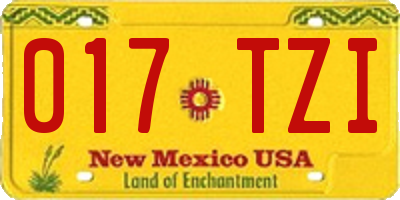 NM license plate 017TZI