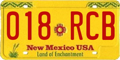 NM license plate 018RCB
