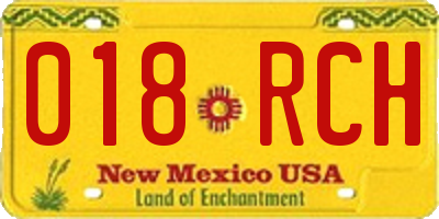 NM license plate 018RCH