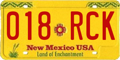 NM license plate 018RCK