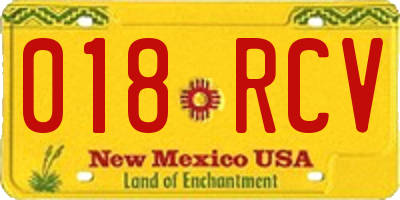 NM license plate 018RCV