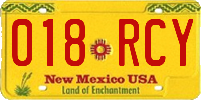 NM license plate 018RCY