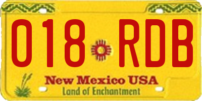 NM license plate 018RDB