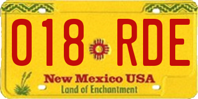 NM license plate 018RDE