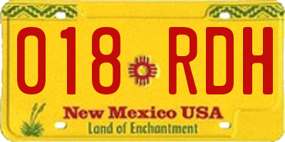 NM license plate 018RDH
