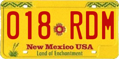 NM license plate 018RDM