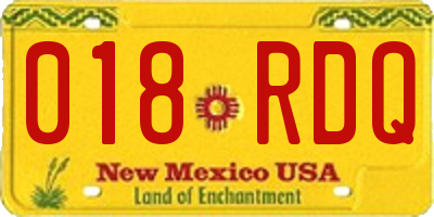 NM license plate 018RDQ