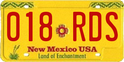 NM license plate 018RDS