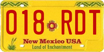 NM license plate 018RDT