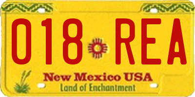 NM license plate 018REA