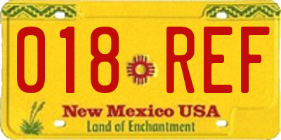 NM license plate 018REF