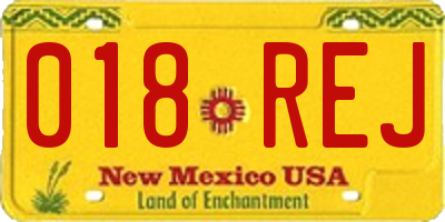 NM license plate 018REJ