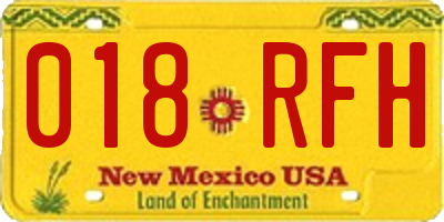 NM license plate 018RFH