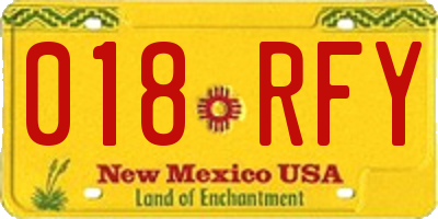 NM license plate 018RFY